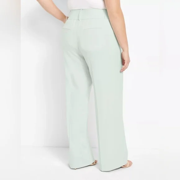 Lane Bryant mint green Perfect Drape Signature Fit High-Rise Wide Leg Pant sz 22 - Picture 2 of 7